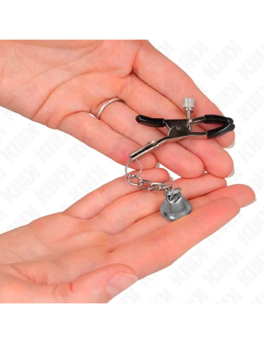 KINK - MORSETTI PER CAPEZZOLI CON CIONDOLO CAMPANELLA IN ARGENTO 6 CM