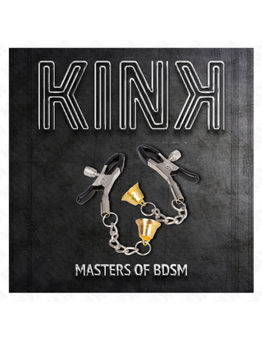 KINK - MORSETTI PER CAPEzzoli CON PENDENTE CAMPANELLA IN ORO 6 CM