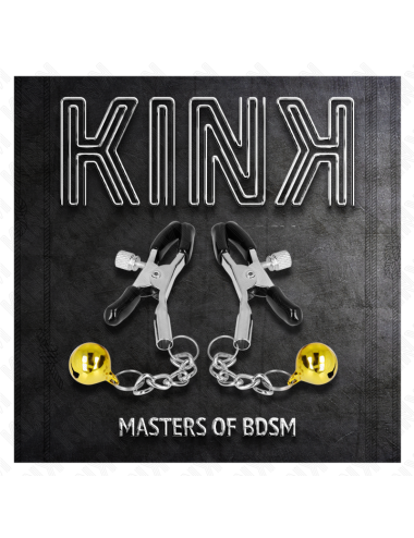 KINK - MORSETTI PER CAPEZZOLI CON PENDENTE JINGLE BELL ORO 6 CM