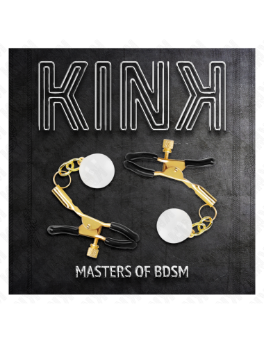 KINK - MORSETTI PER CAPEZZOLI CON PERLINE DI VETRO ORO 6 CM