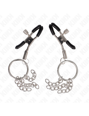 KINK - MORSETTO PER CAPEZZOLO O RING E CATENELLA ARGENTO 6 CM