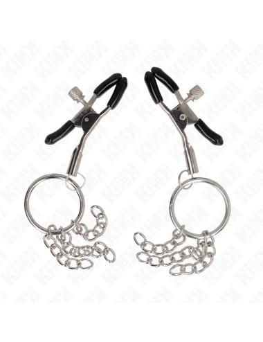 KINK - MORSETTO PER CAPEZZOLO O RING E CATENELLA ARGENTO 6 CM