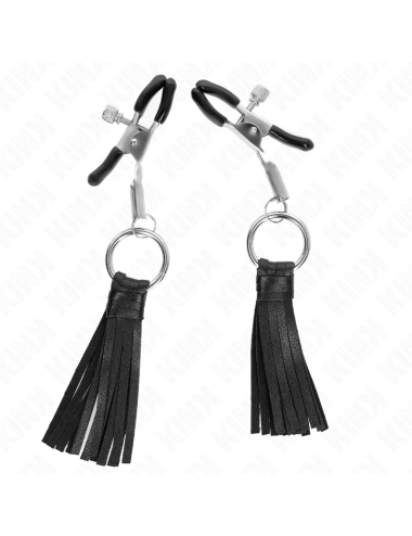 KINK - MORSETTI PER CAPEZZOLI IN SIMILPELLE CON NAPPINE 6 CM