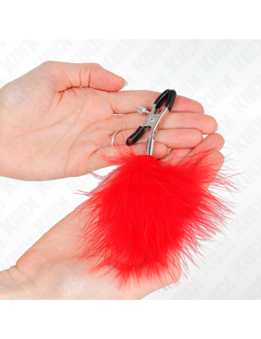 KINK - PINZA PER CAPEzzoli PIUMA ROSSO 7 CM