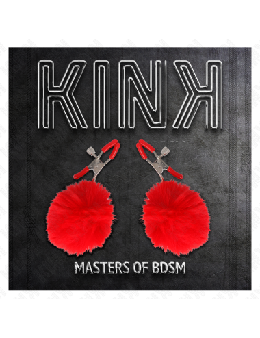 KINK - PINZA PER CAPEZZOLI CON SFERA IN ECOPELLICCIA ROSSO 6 CM