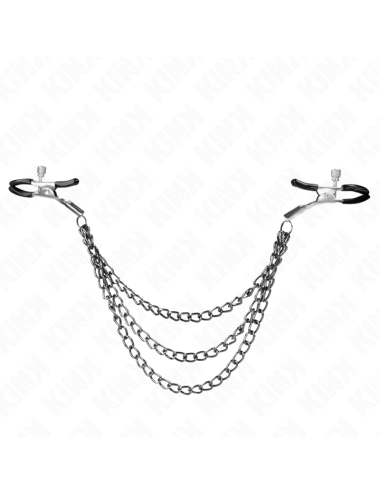 KINK - PINZE PER CAPEzzoli CON 3 CATENE NERE 20/23/28 CM