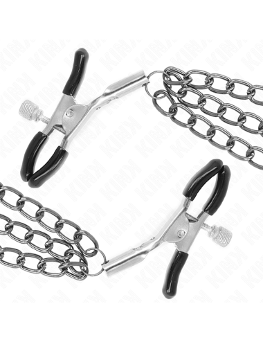 KINK - PINZE PER CAPEzzoli CON 3 CATENE NERE 20/23/28 CM