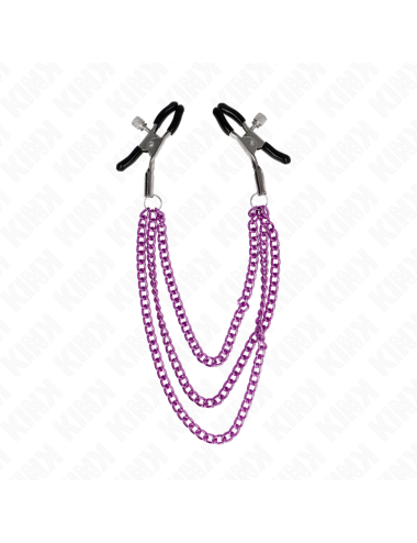 KINK - PINZE PER CAPEzzoli CON 3 CATENE VIOLA 20/23/28 CM