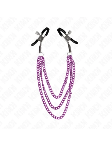 KINK - PINZE PER CAPEzzoli CON 3 CATENE VIOLA 20/23/28 CM