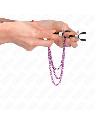 KINK - PINZE PER CAPEzzoli CON 3 CATENE VIOLA 20/23/28 CM