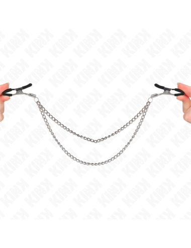 KINK - PINZE PER CAPEzzoli CON 2 CATENE SPESSE ARGENTO 20/23 CM