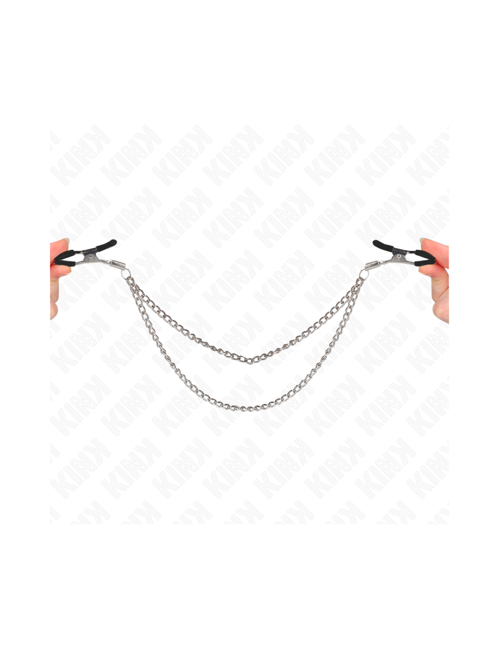 KINK - PINZE PER CAPEzzoli CON 2 CATENE SPESSE ARGENTO 20/23 CM