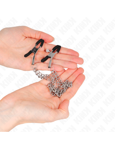 KINK - PINZE PER CAPEzzoli CON 2 CATENE SPESSE ARGENTO 20/23 CM