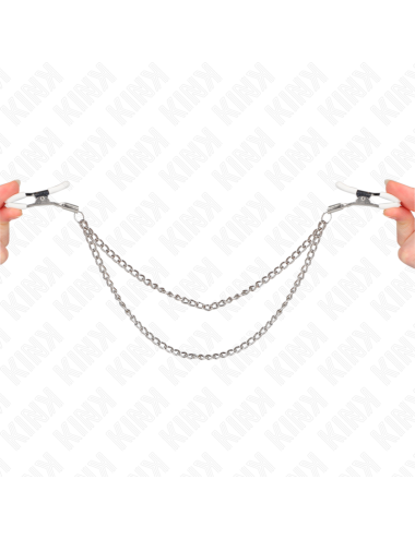 KINK - PINZE PER CAPEzzoli CON 2 CATENE SOTTILI ARGENTO 20/23 CM
