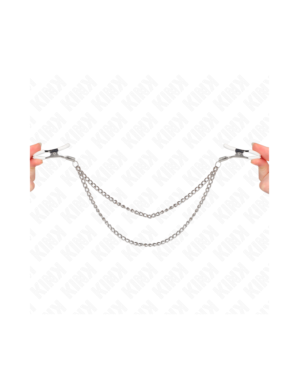 KINK - PINZE PER CAPEzzoli CON 2 CATENE SOTTILI ARGENTO 20/23 CM