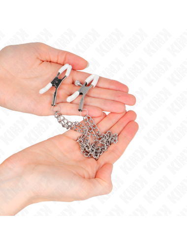 KINK - PINZE PER CAPEzzoli CON 2 CATENE SOTTILI ARGENTO 20/23 CM