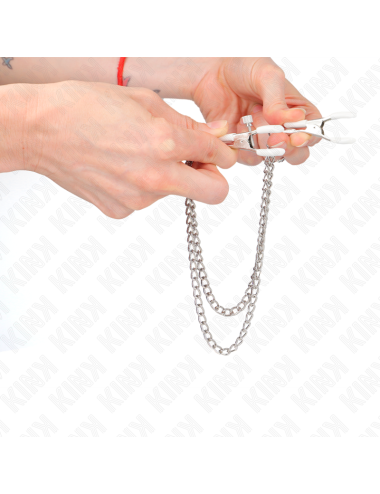 KINK - PINZE PER CAPEzzoli CON 2 CATENE SOTTILI ARGENTO 20/23 CM