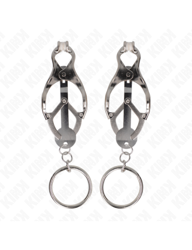 KINK - MORSETTI PER CAPEZZOLI CON O-RING TRIFOGLIO GIAPPONESE ARGENTO