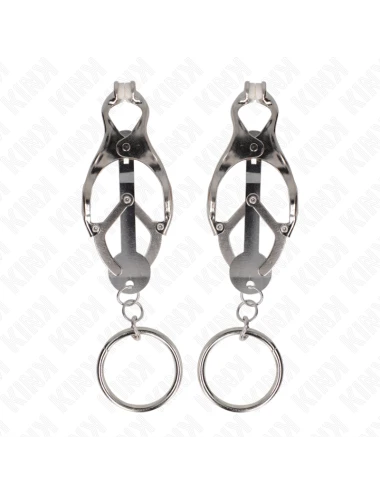 KINK - MORSETTI PER CAPEZZOLI CON O-RING TRIFOGLIO GIAPPONESE ARGENTO