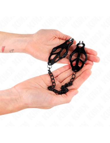KINK - PINZE PER CAPEZZOLI TRIFOGLIO GIAPPONESE CON CATENA NERA 30 CM