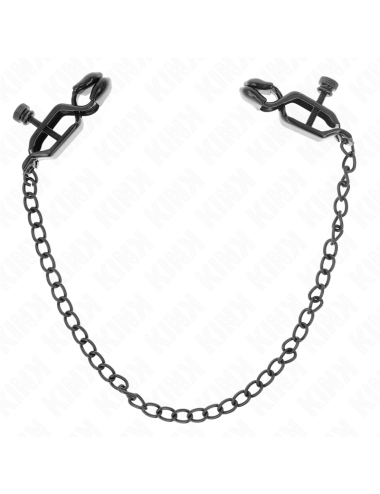 KINK - MORSETTI PER CAPEZZOLI A CATENA PIATTA NERA 30 CM