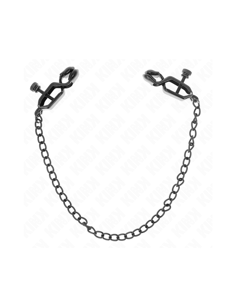 KINK - MORSETTI PER CAPEZZOLI A CATENA PIATTA NERA 30 CM