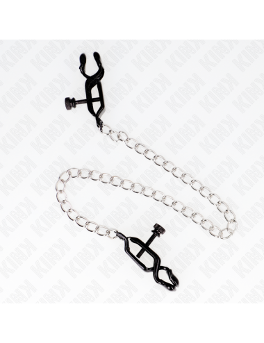 KINK - MORSETTI PER CAPEZZOLI A CATENA PIATTA ARGENTO 30 CM