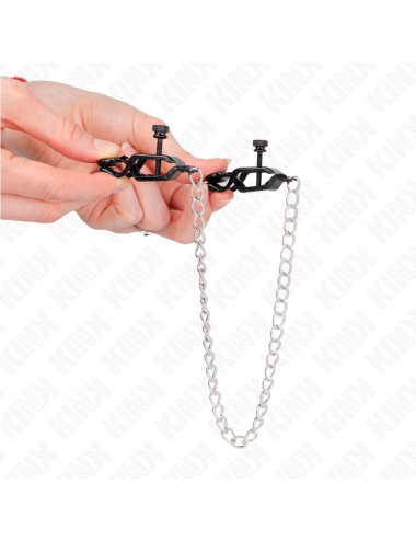 KINK - MORSETTI PER CAPEZZOLI A CATENA PIATTA ARGENTO 30 CM