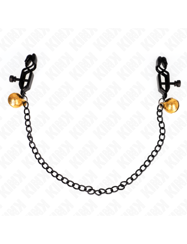 KINK - PINZE PER CAPEZZOLI A CATENA PIATTA E CAMPANA ARGENTO 30 CM