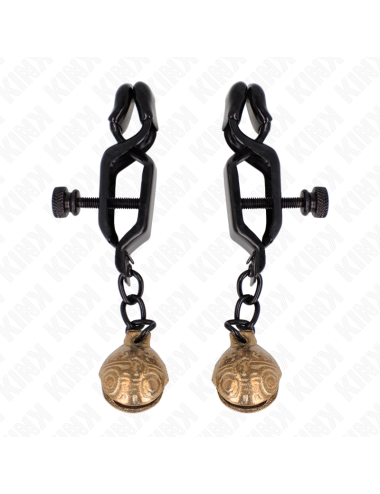 KINK - MORSETTI PER CAPEZZOLI STILE BELL JAW NERO 7 CM
