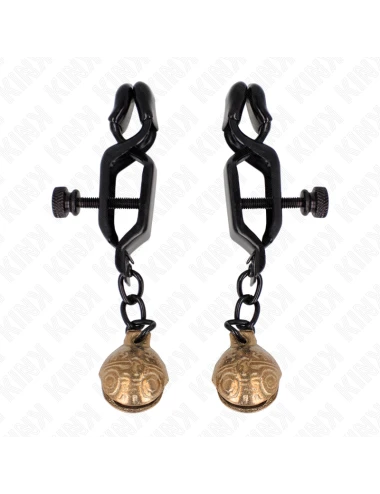KINK - MORSETTI PER CAPEZZOLI STILE BELL JAW NERO 7 CM