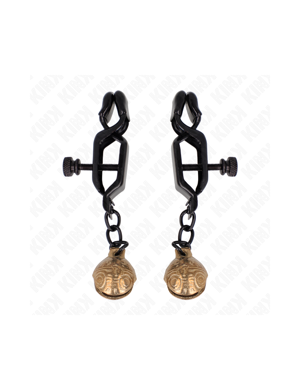 KINK - MORSETTI PER CAPEZZOLI STILE BELL JAW NERO 7 CM