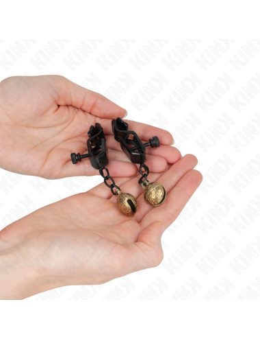 KINK - MORSETTI PER CAPEZZOLI STILE BELL JAW NERO 7 CM