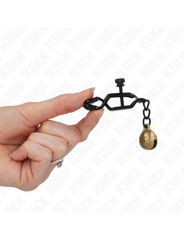 KINK - MORSETTI PER CAPEZZOLI STILE BELL JAW NERO 7 CM