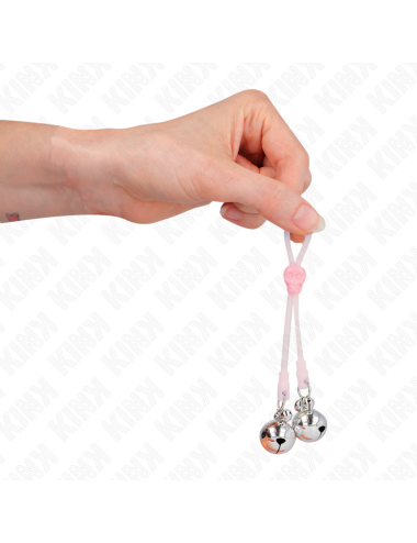 KINK - PINZE PER CAPEZZOLI TESCHIO LUMINOSO CON ANELLO CAMPANELLI REGOLABILI ROSA/ARGENTO