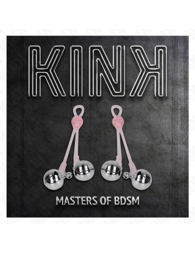 KINK - PINZE PER CAPEZZOLI TESCHIO LUMINOSO CON ANELLO CAMPANELLI REGOLABILI ROSA/ARGENTO