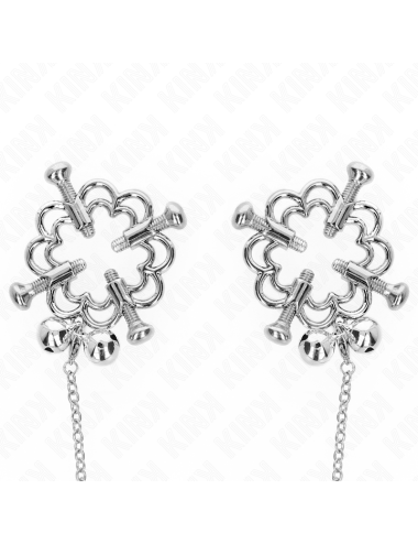 KINK - PINZE PER CAPEZZOLI A FIORE IN METALLO CON CATENA