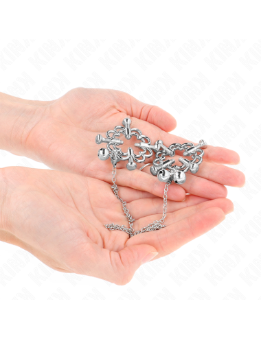 KINK - PINZE PER CAPEZZOLI A FIORE IN METALLO CON CATENA