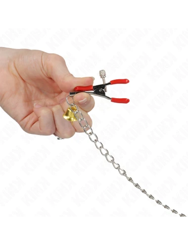 KINK - MORSETTI PER CAPEZZOLI TRIPLI E CLIT ROSSO CON CATENA 30 CM