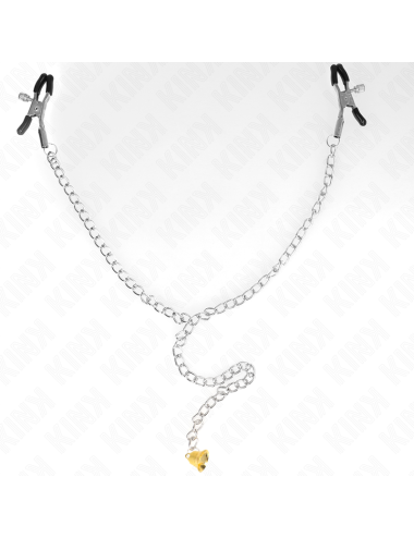 KINK - PINZE PER CAPEZZOLI A CATENA CON PENDENTE IN CORNO 30 CM