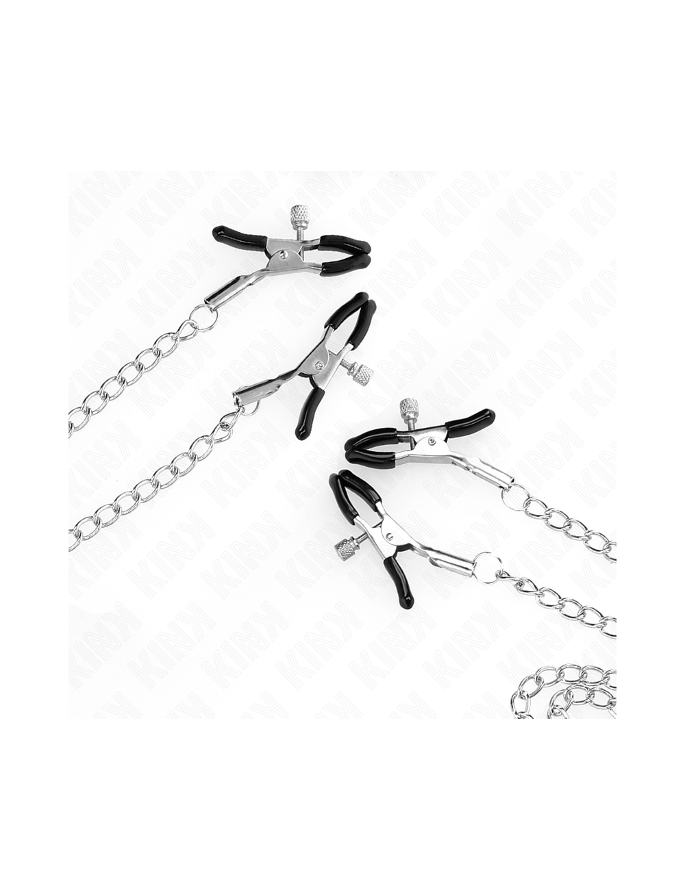 KINK - 4 MORSETTI PER CAPEZZOLI E CLIT REGOLABILI ARGENTO