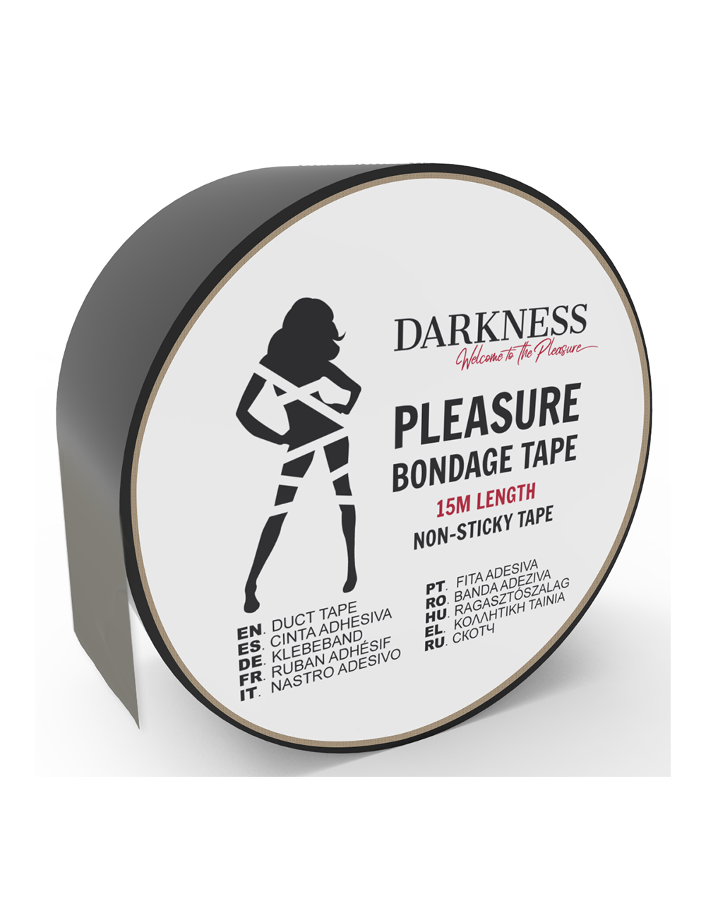DARKNESS - NASTRO BONDAGE NERO NON APPICCICOSO 15M
