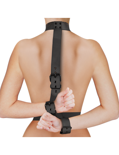 FETISH SUBMISSIVE BONDAGE - SET DI CONTENIMENTO DEL CORPO CON COLLETTO E POLSINI