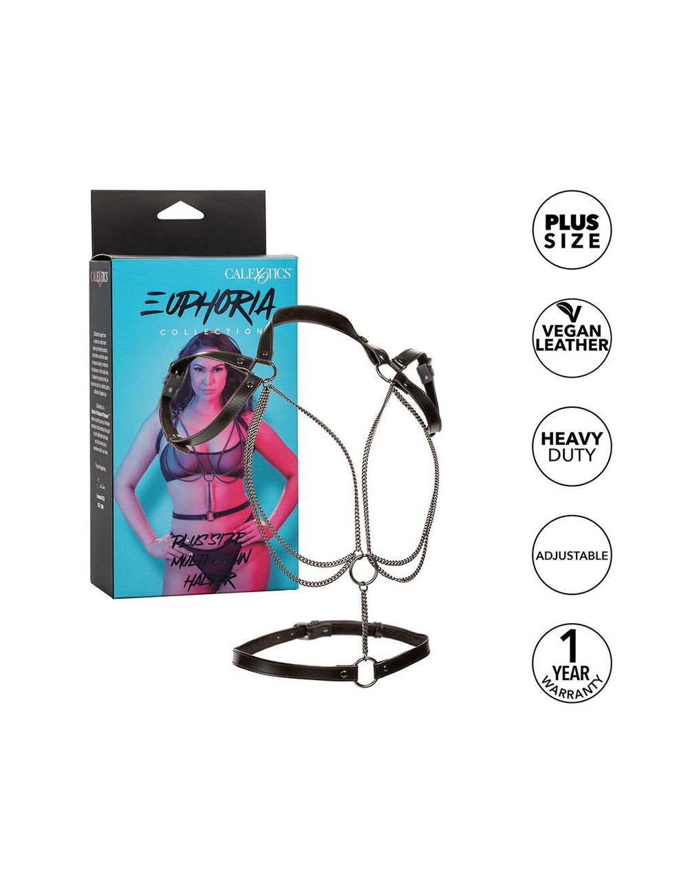 CALEXOTICS - EUPHORIA MULTICHAIN HALTER HARNESS PREMIUM TAGLIA PIÙ GRANDE