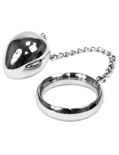 METAL HARD - ANELLO COCK 50MM + CATENA CON SFERA IN METALLO
