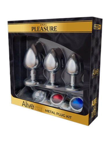 ALIVE - KIT PIACERE ANALE 3 PLUG METAL