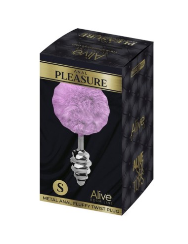 ALIVE - PLUG PIACERE ANALE SPIRALE METALLO FLUFFY VIOLA TAGLIA S