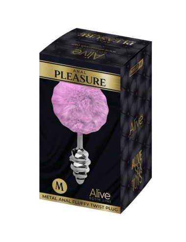 ALIVE - PLUG PIACERE ANALE SPIRALE METALLO FLUFFY VIOLA TAGLIA M