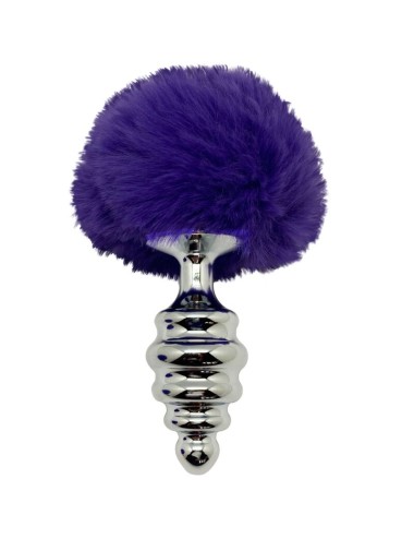 ALIVE - PLUG PIACERE ANALE SPIRALE METALLO FLUFFY VIOLA SCURO TAGLIA M