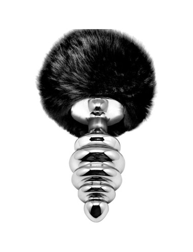 ALIVE - PLUG PIACERE ANALE SPIRALE METALLO FLUFFY NERO TAGLIA M